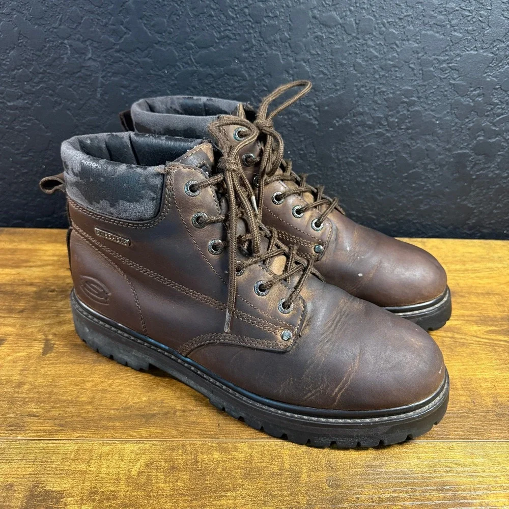Skechers Cascades 6606 Brown Leather Work Boots Mens Size 13 US EUR 47.5